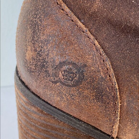 Born Cass Brown Suede Block Heel Boots Sz 8.5 Boho Moto Combat Urban Festival - Picture 9 of 15